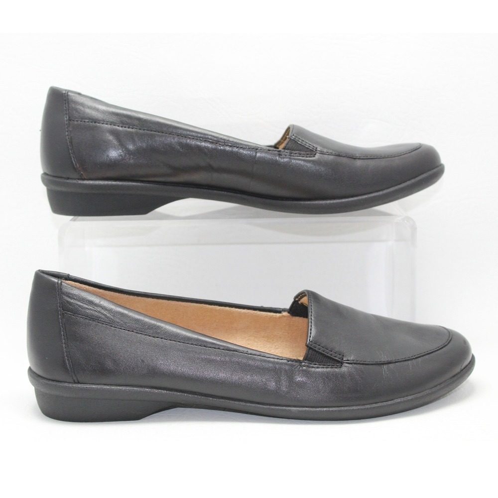 Naturalizer Panache Womens Black Leather Slip On Loafers Shoes Size 7.5 M